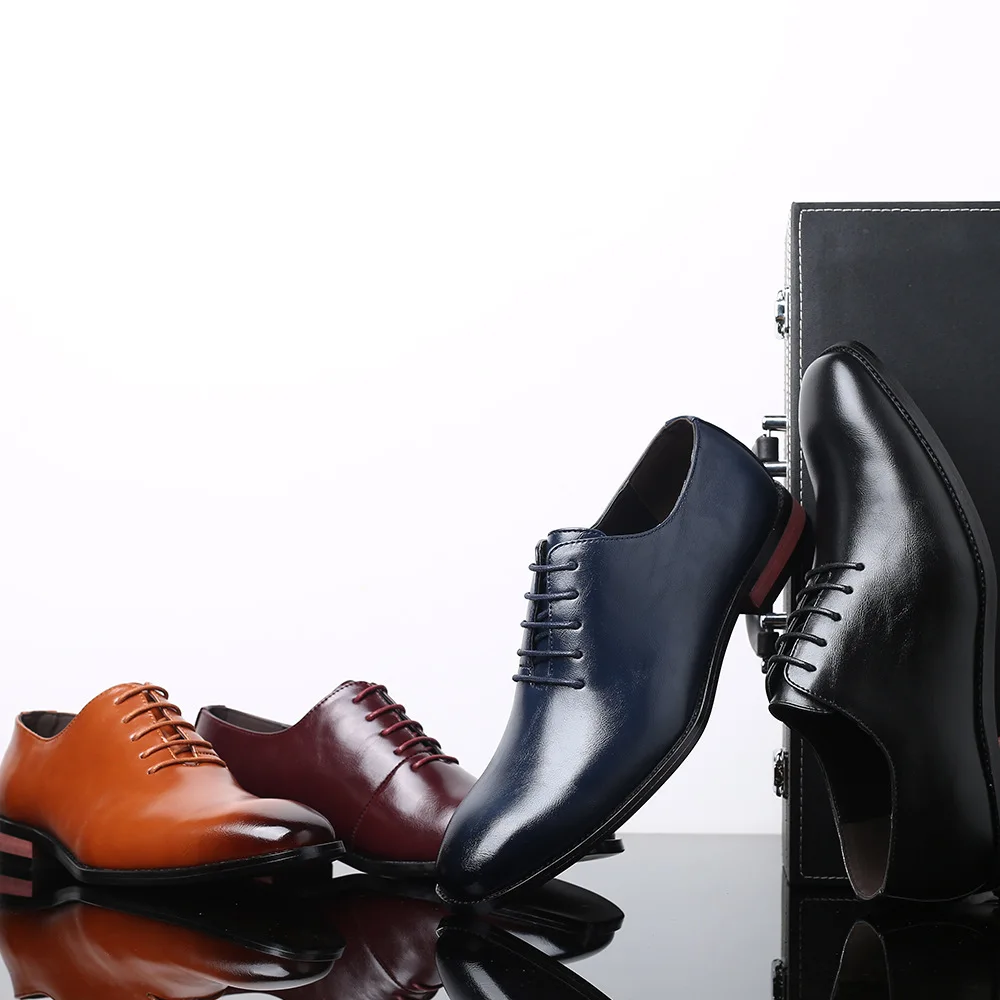 

New Men's Dress Shoes Waterproof Business Casual Leather Slip On Non-Slip Comfortable Loafers Formal Office Wear Anti-Skid Sole