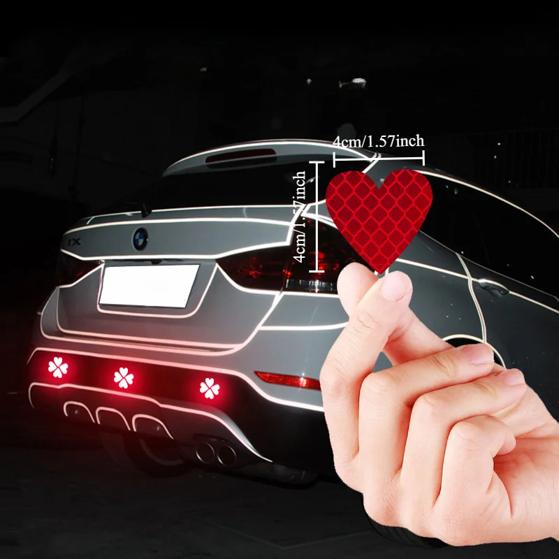 

4cm/1.57inch Red Heart Reflective Decal - Versatile Car, Motorcycle, Electric Vehicle Sticker for Nighttime Safety & Stylish Enh