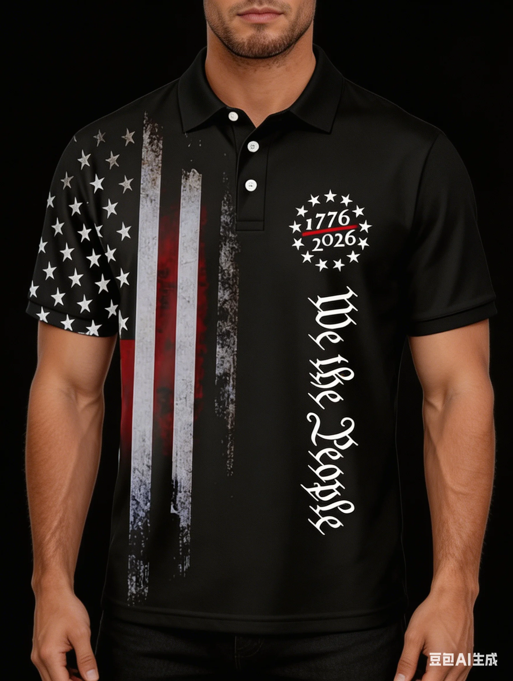 

Мужская патриотическая футболка-поло с 3D-принтом: орёл с флагом США, эффект брызг краски, короткий рукав, повседневный топ, 2026