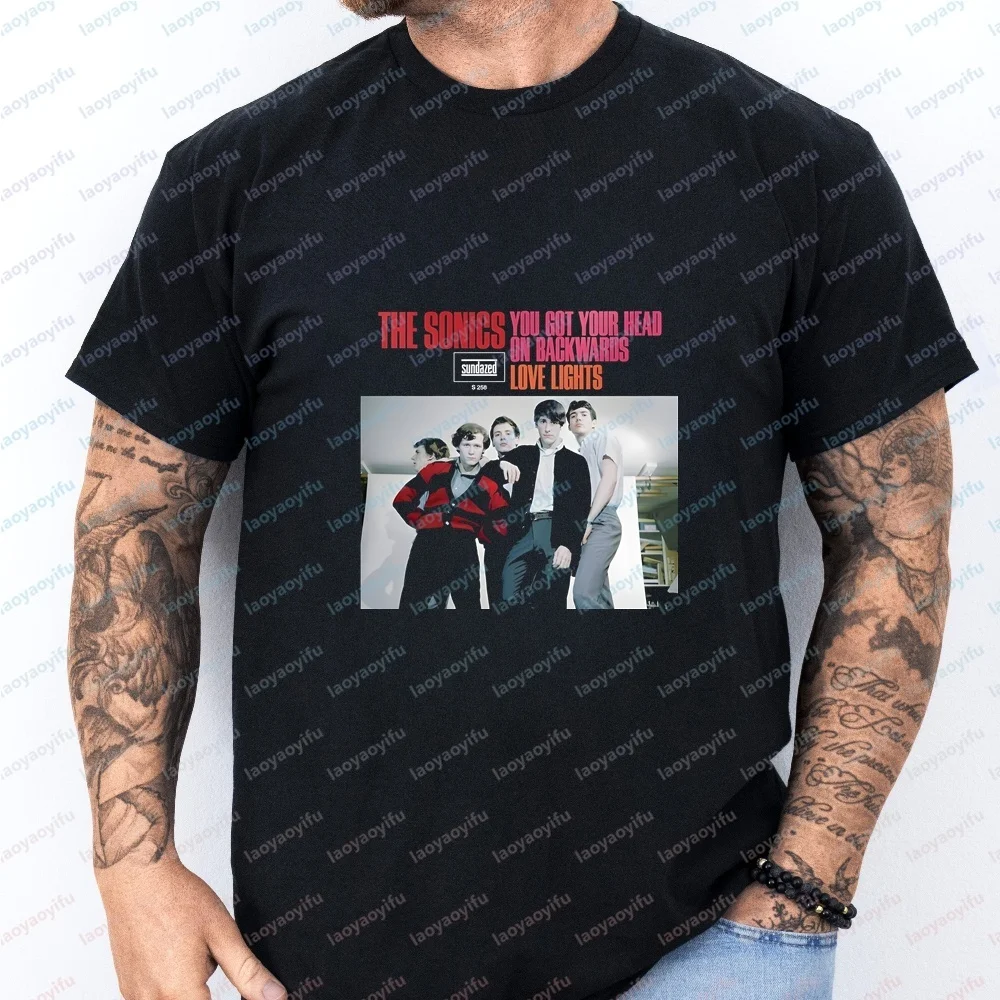New Men's and Women's Tops and T-shirts. The Sonics Rock Band Short-sleeved, Unisex Round-neck Comfortable T-shirts.