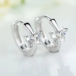 925 Sterling Silver Cute Butterfly Statement Earrings For Women Girls Fashion Jewelry Trend Wholesale