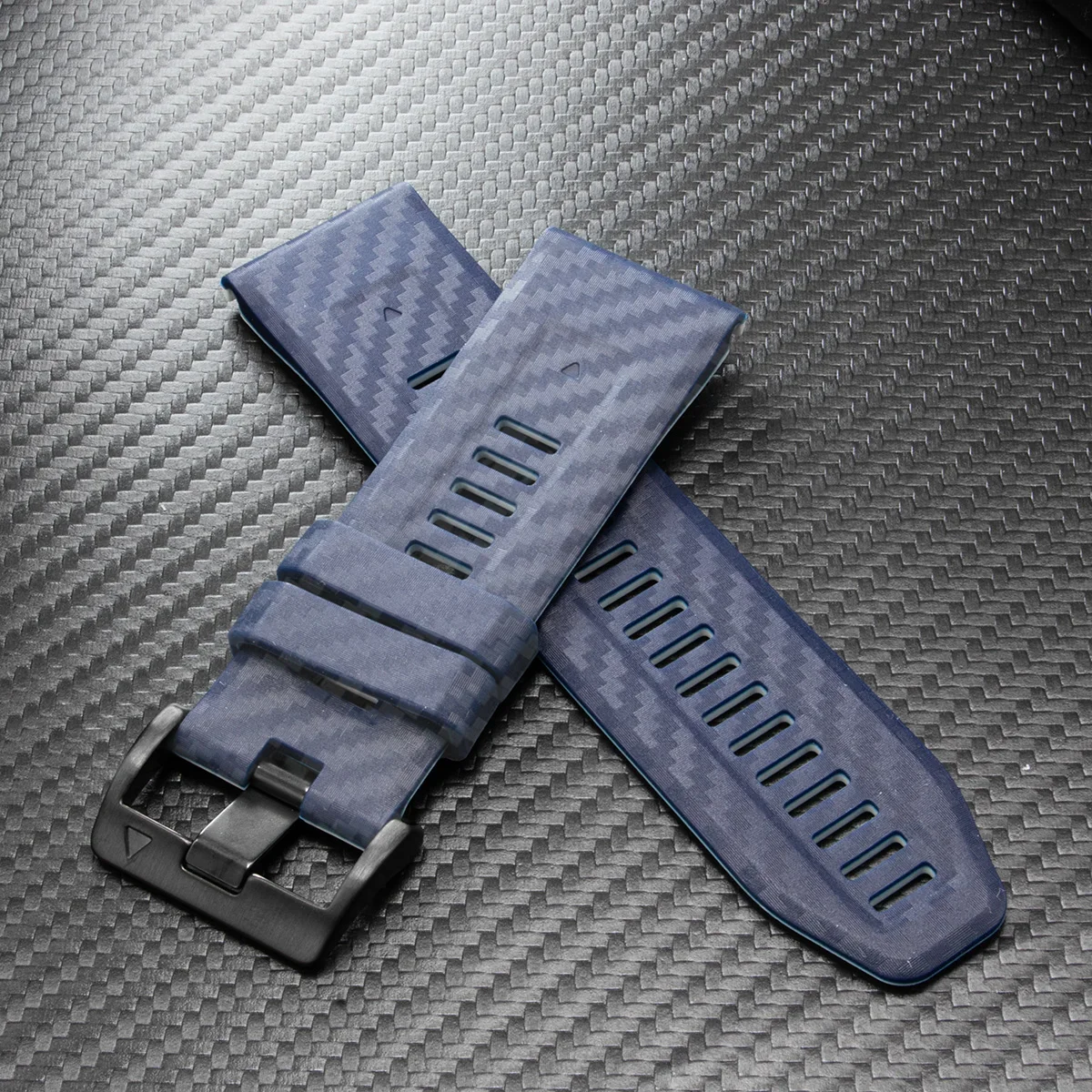 22/26mm Silicone Watch Band Carbon Fiber for Garmin Fenix 8/5X/6X/7x /Tactix7pro Quick Release Loop Strap Replacement for Garmin