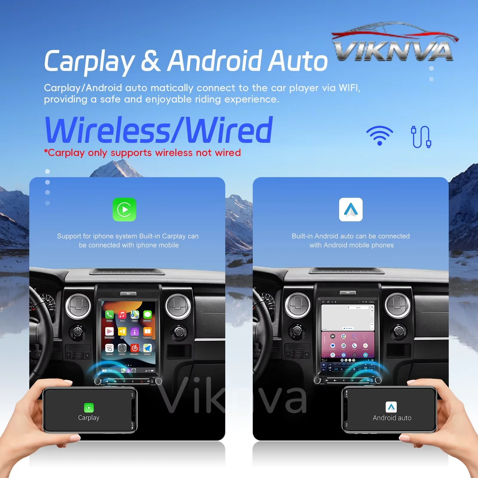 12.3Inch Android CarPlay For Ford F150 Raptor 2009-2014 Car Radio Multimedia Player GPS Navi Vertical Touch Screen Head Unit