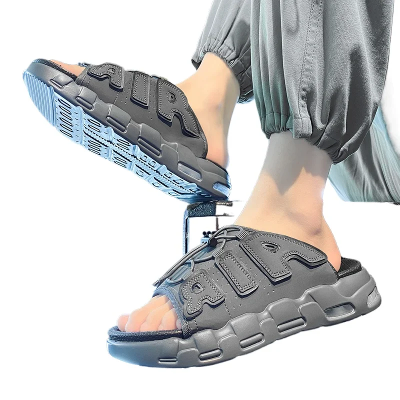 Meilleures chaussons pour hommes coussin d'air conception sandales été nouveau PVC doux antidérapant hommes chaussures de sport pour hommes tongs Sandalias Hombre