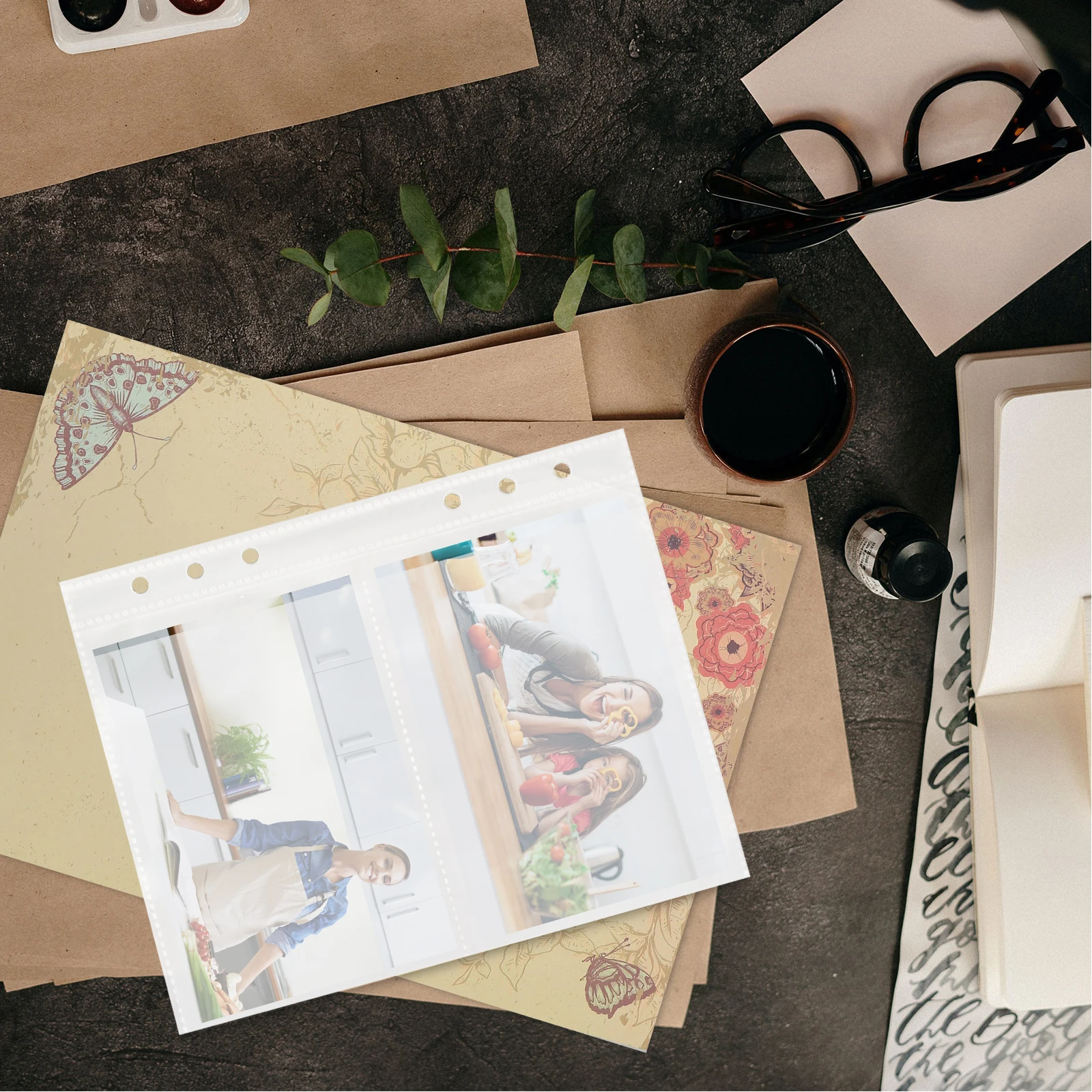 

5 Books Scrapbook Refill Pages Protective Sheets A5 Photo Album Binder Pages For Photos Postcards Scrapbook Accessories Plastic