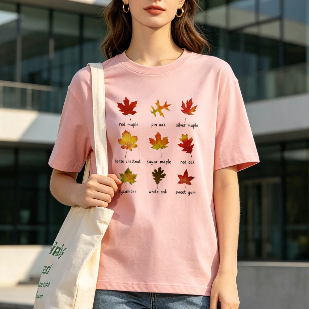 Autumn Leaves T Shirt Fall Farmers Market Weekend Tee Autumn Leaf Identification Tee Unisex Casual Cotton Tees Nature Lover Tops