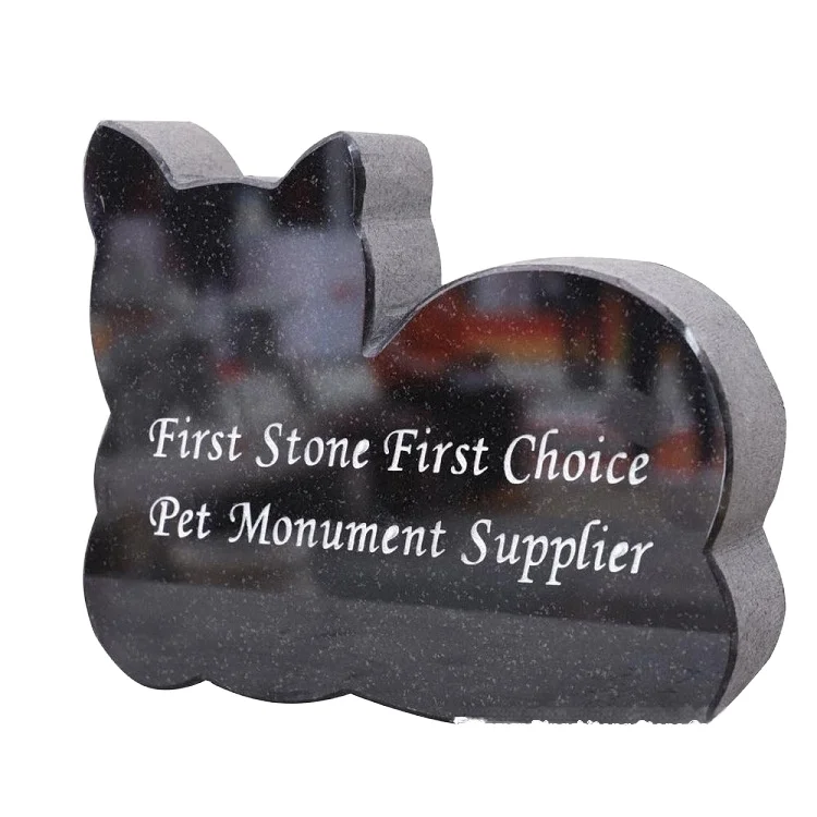 Customization  Modern Granite Dog Pet Monument Factory Wholesale Black Dog Bone Stone Tablet Engraved Name Cemetery Tombstones