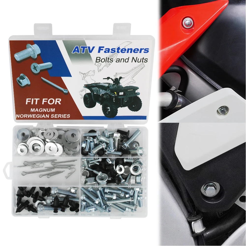 

160PCS ATV Bodywork Engine Plastic Frame Exhaust Bolts Kit For POLARIS MAGNUM 325 330 425 500 NORWEGIAN 400L/BIG BOSS 500/MAGNUM