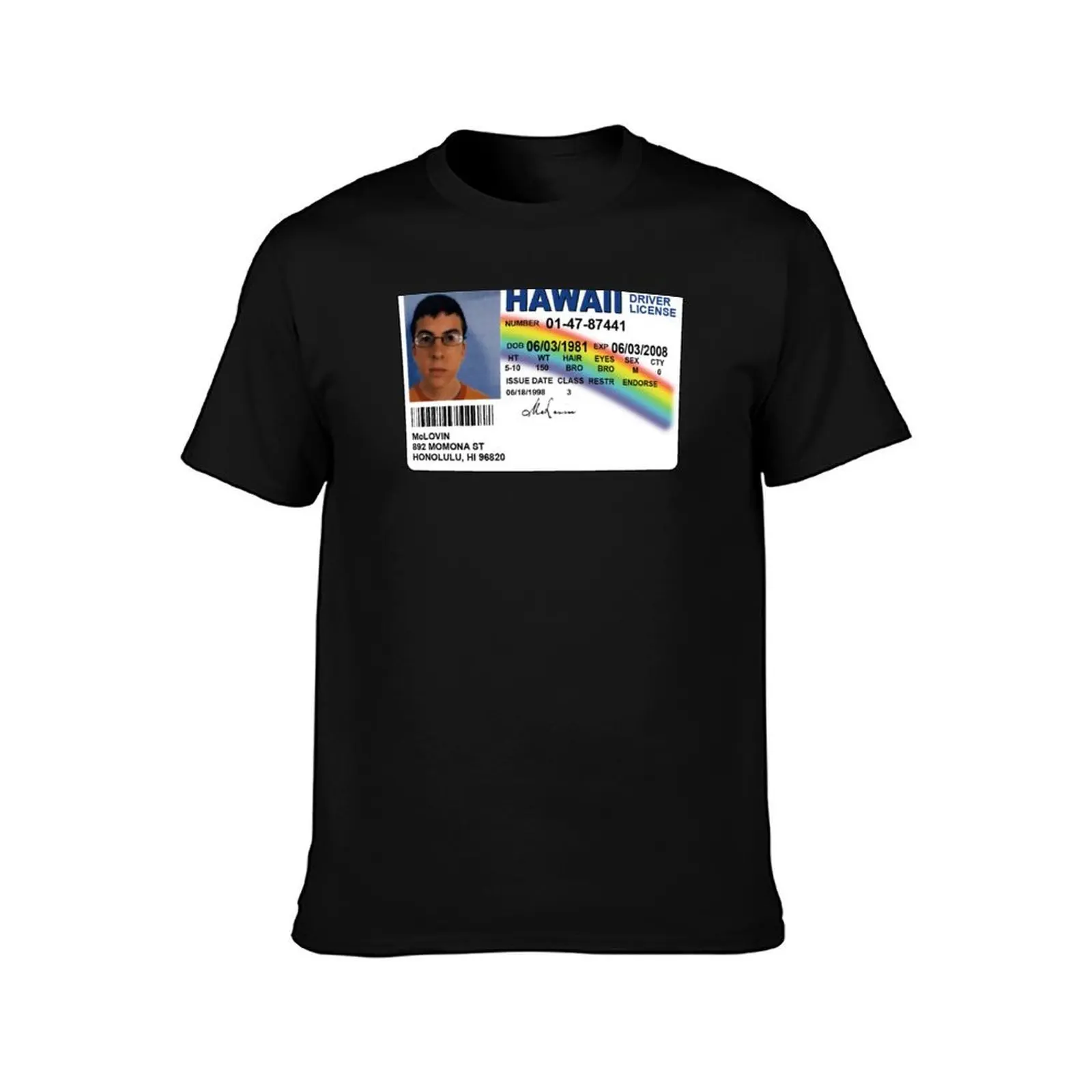 Mclovin Fake ID - Funny Meme T-Shirt, Summer Casual Cotton Tee, Oversized Streetwear Tops, Vintage Graphic Print, 100% Cotton