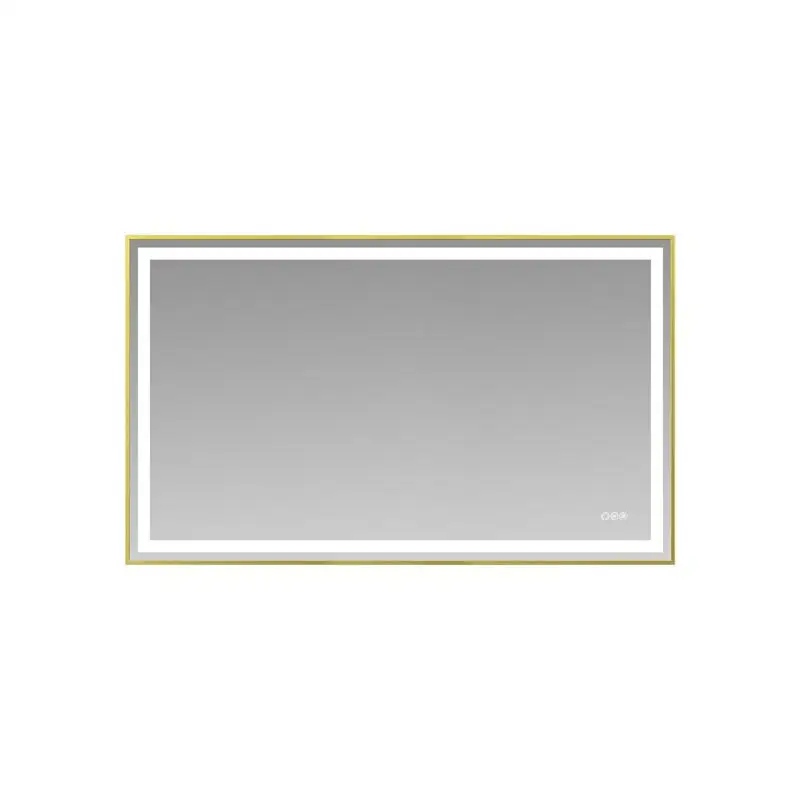 

60x36 Gold Eco-Friendly Silver Mirror with Dual LED Light Strips for Front and Back Lighting