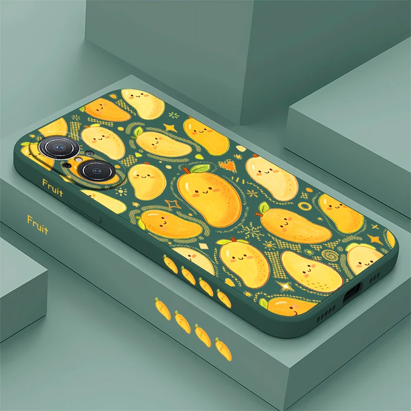 

For Honor X9B X8B X8D X9C X60 Pro X9A X5C Plus X5D X6B X6D X7B Fruit Mango Print Phone Case Shockproof Silicone Soft Cover