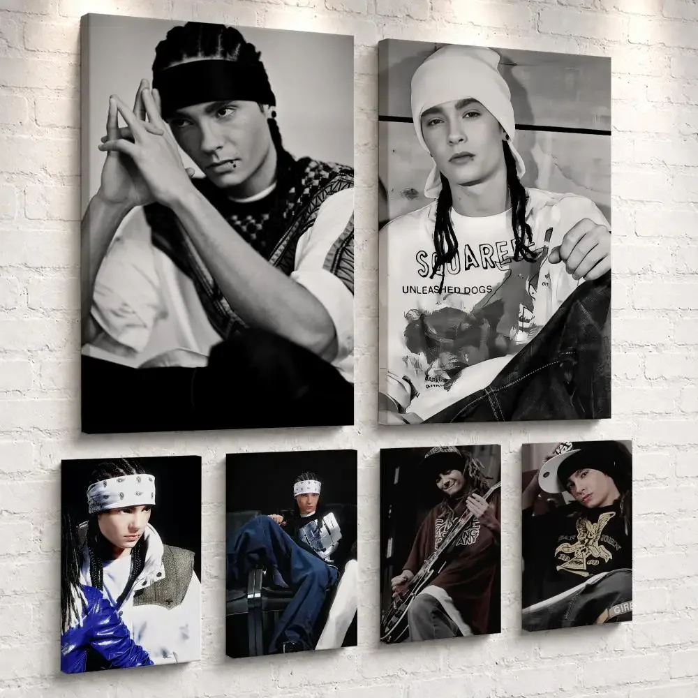 Singer Album Bill K-Kaulitz Framed Wall Painting Ready to Hang Canvas Poster Wall Art for Bedroom Living Room Hallway Home Decor