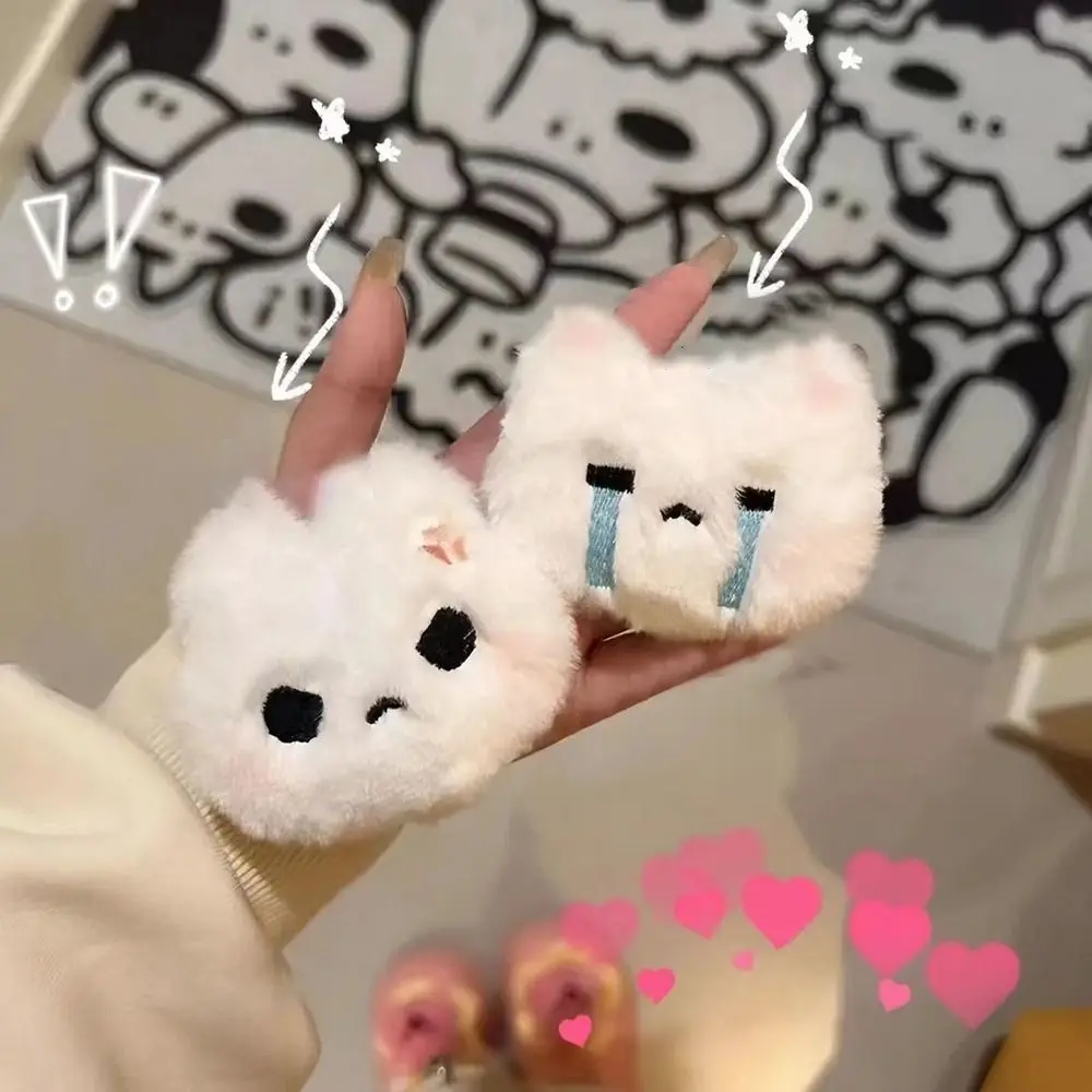 Funny Plush Rabbit Pendant Make A Sound Stuffed Doll Rabbit Keychain Hanging Ornament Couple Key Ring Bag Decoration