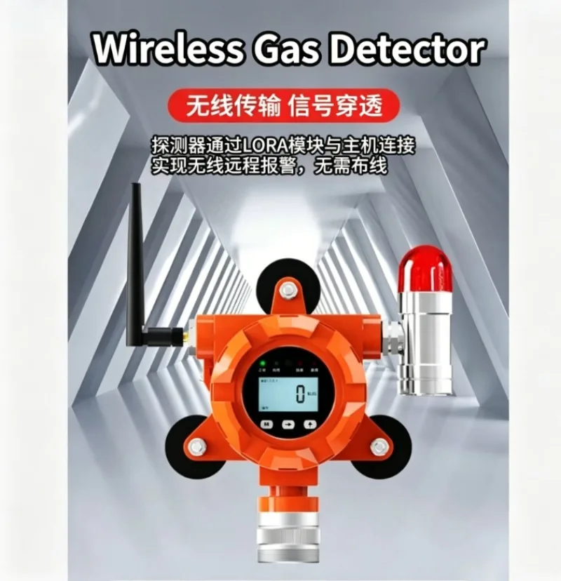 Wireless Combustible Gas Detector with Audible Visual Alarm, Explosion-Proof Gas Concentration Monitor for Gas Station