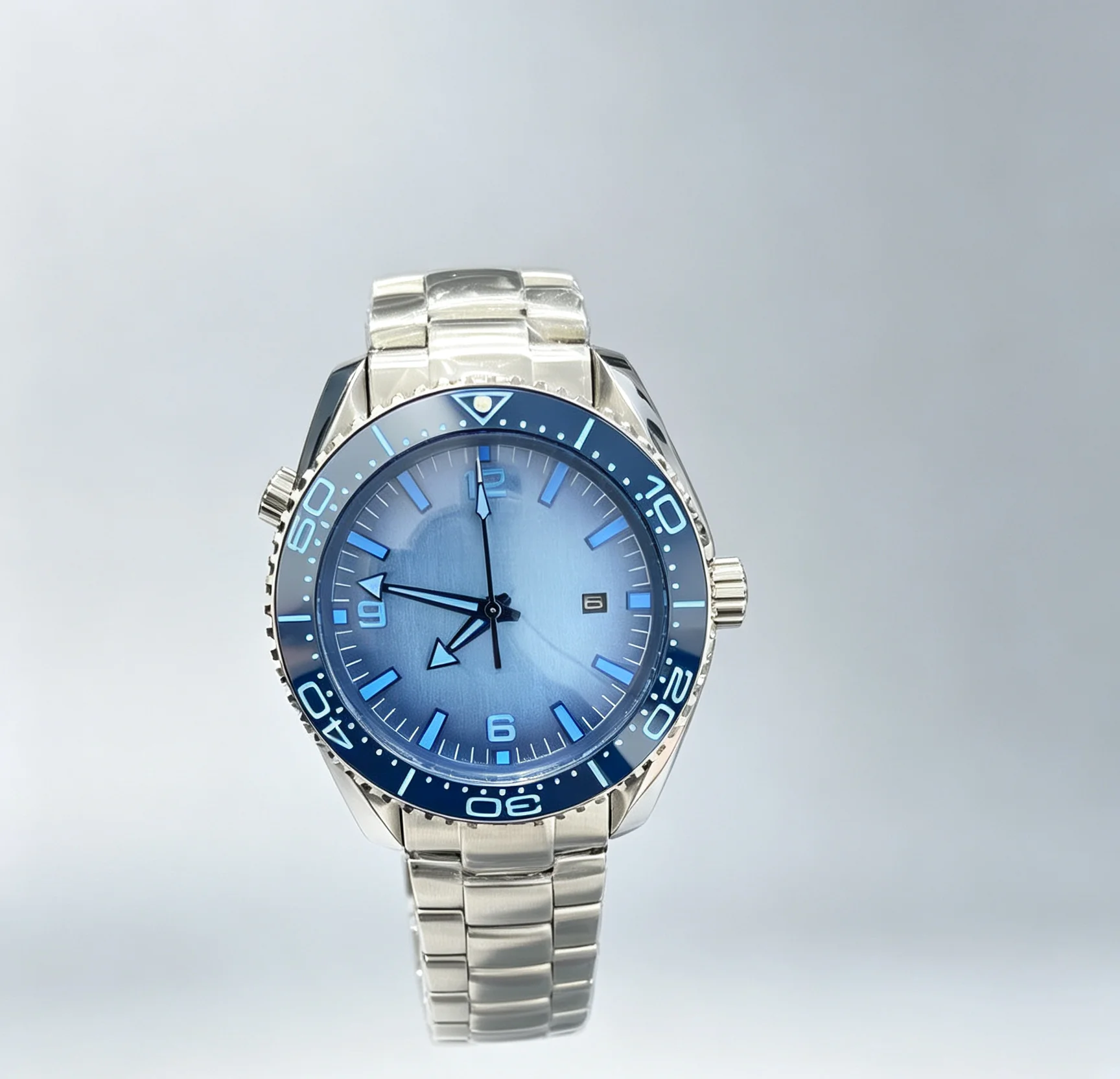 

Men's Business-Style Automatic Mechanical Watch, Stainless Steel Band, 45mm Round Large Dial, 3-Hand Multifunction, with Date Display, Business-Casual Watch
