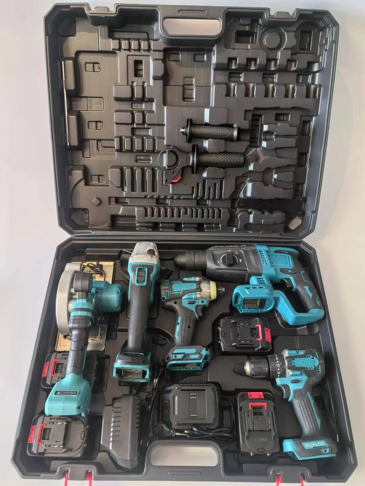 Tool Box Set Impact 21V Hand Power Tools Four-Piece Suit With Two Batteries One Charge Various Repair Scenes Packaged Box Case