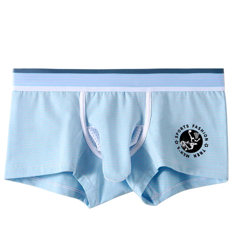 Fashion Men's Cotton Boxer Shorts Breathable Striped Pattern Elephant Nose Design Gunmetal Separates Comfortable Underwear