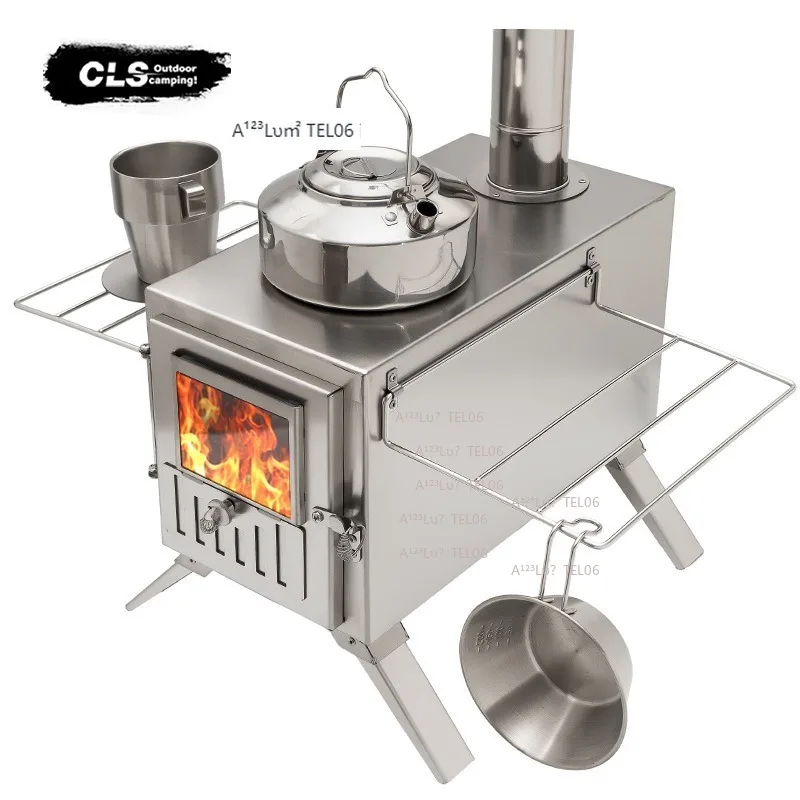 CLS Thickened Tent Stove Portable Camping Wood Burning Heater Indoor Outdoor Car Camping Fireplace Cooker