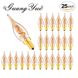 C22 Vintage Candle Light Bulb E14 220V 1.5W Dimmable 2200K Amber Spiral Filament Pendant Chandeliers Decorative Replacement Bulb