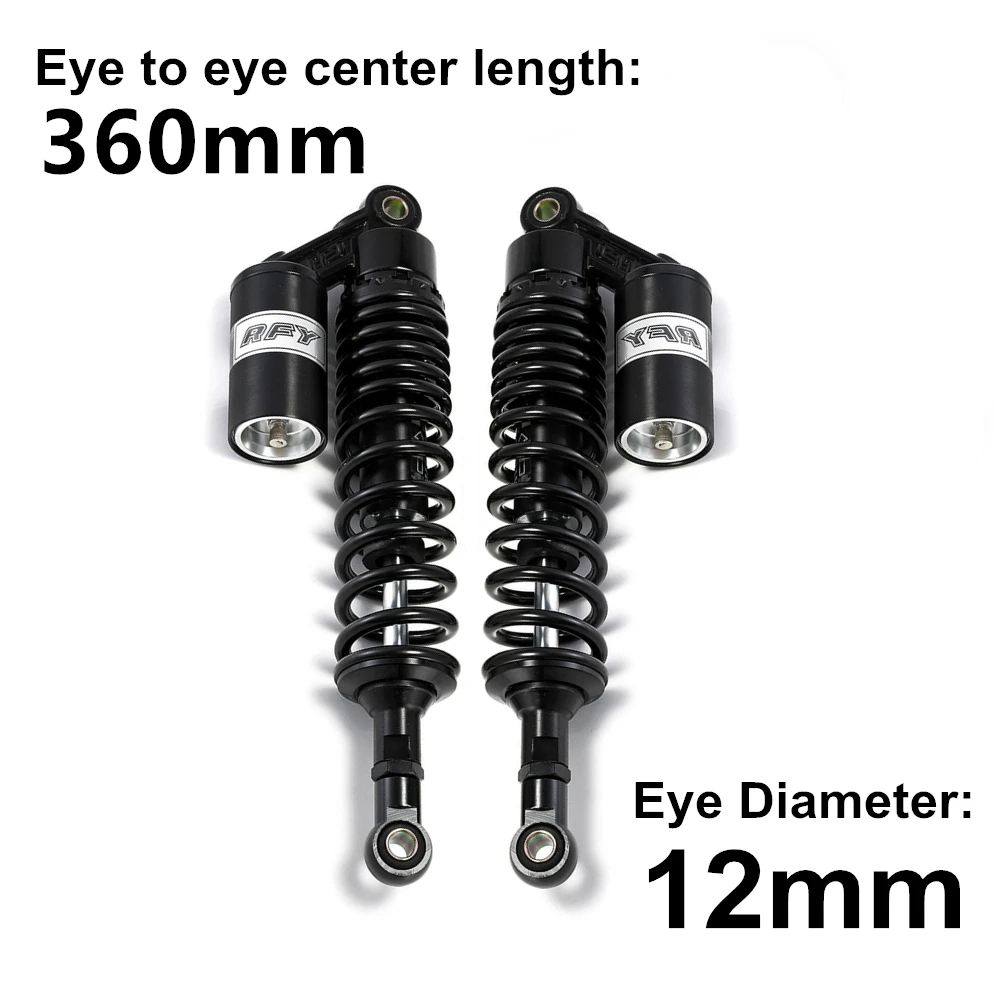 Zwart 280Mm 320Mm 340Mm 360Mm 380Mm 440Mm Motorcycle Air Schokdemper Achterwielophanging Atv quad Scooter Dirt Bike Motor D20 - afbeelding 1