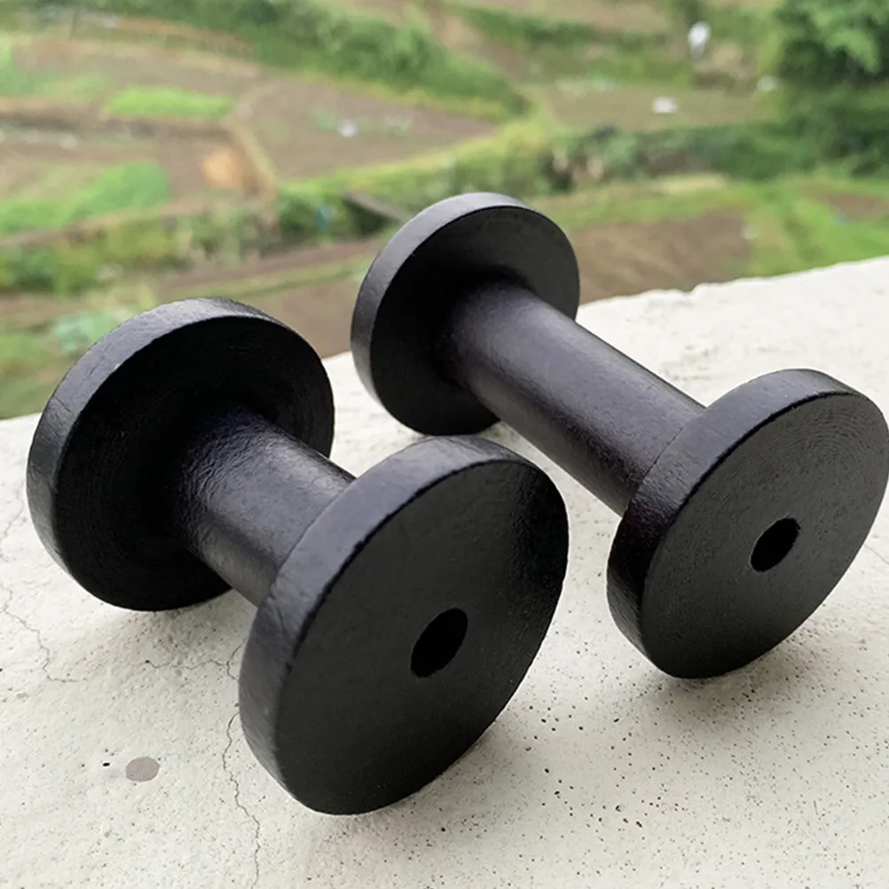 

2Pcs Wooden Yarn Spools Premium Natural Wood Sewing Bobbins Efficient Thread Dispenser for Embroidery Knitting Crochet Household