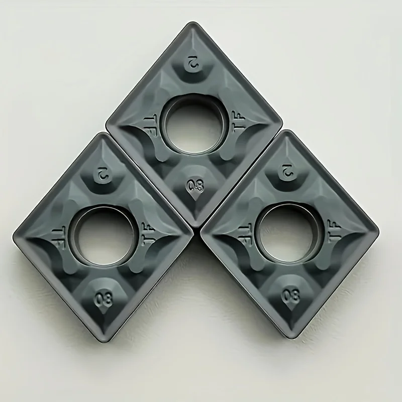 10pcs CNMG432-TF Carbide Inserts - 80° Rhombic for Steel/Stainless, MCLNR Tool Holder Compatible
