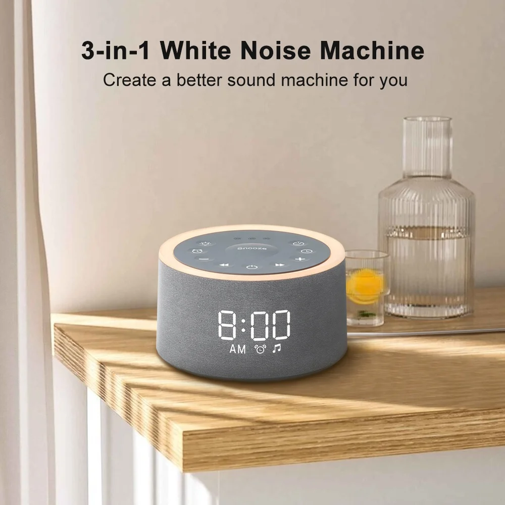 HiFiD Nature Wake up Sound Alarm Clock White Noise Sound Machine Snooze Function White Noise Machine for Adults