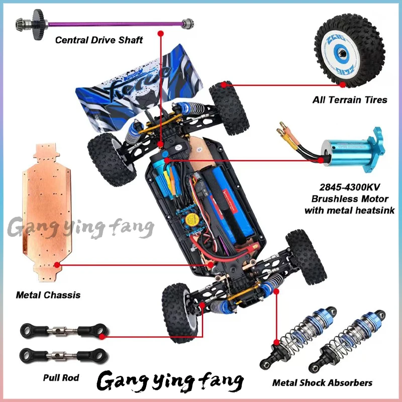 1/12 124017 Wltoys -V8  2.4G Racing RC Cars 4WD Brushless Motor 75Km/H High Speed Remote Control Off-road Drift Toys For Aduit