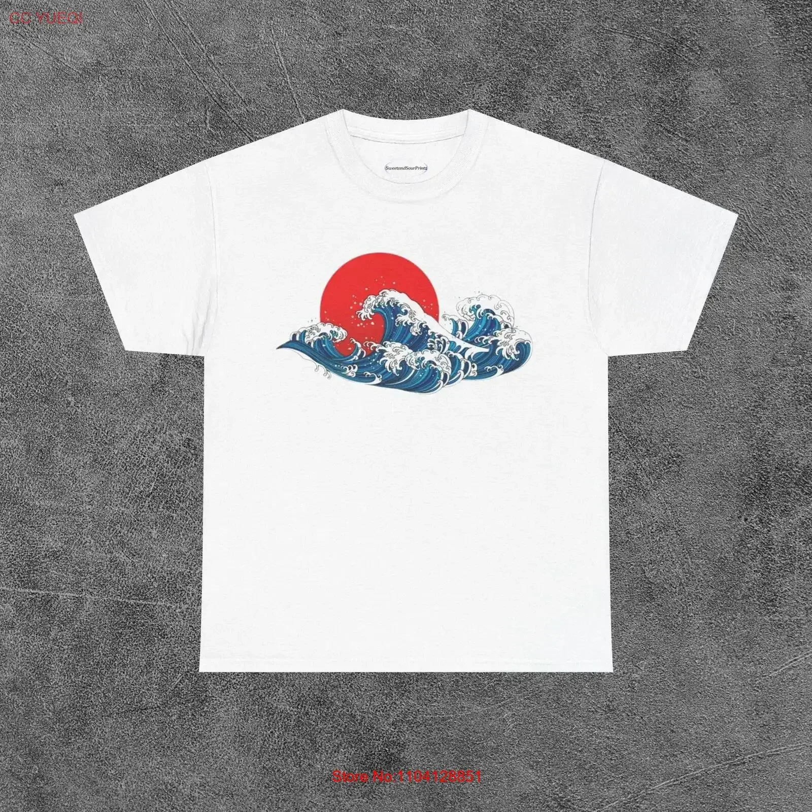 

Футболка The Great Wave off Kanagawa Hokusai, японский серфинг, океан, Япония, синий арт, винтажная, растянутая, слегка мода