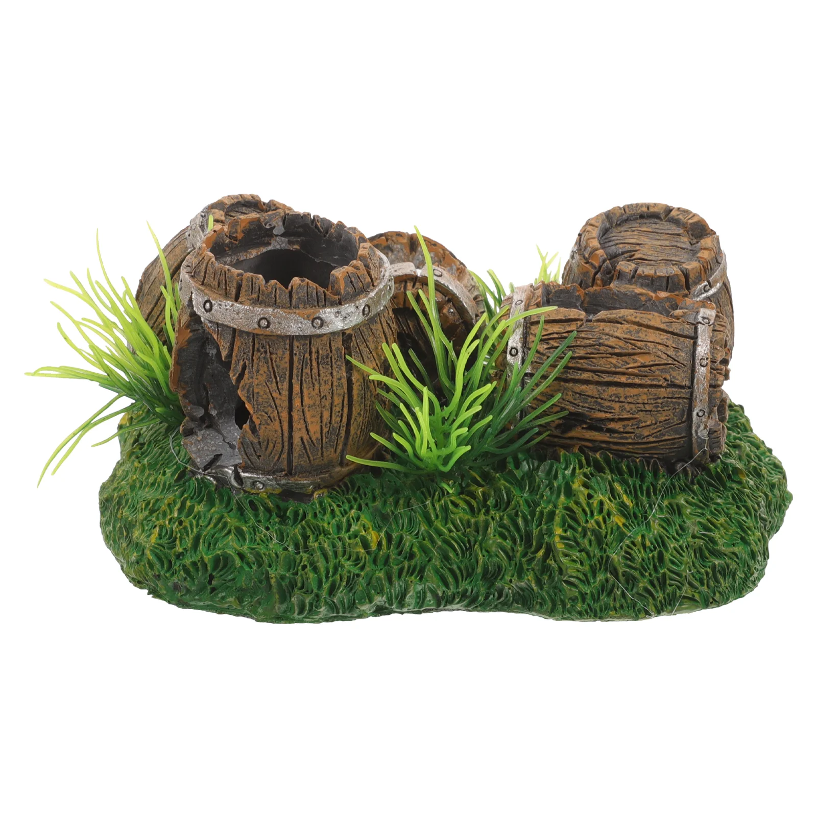 Fish Tank Barrel Ornaments Shrimp Shelter House Decor Aquarium Habitat Cave for Decorative Adorn Building Blocks