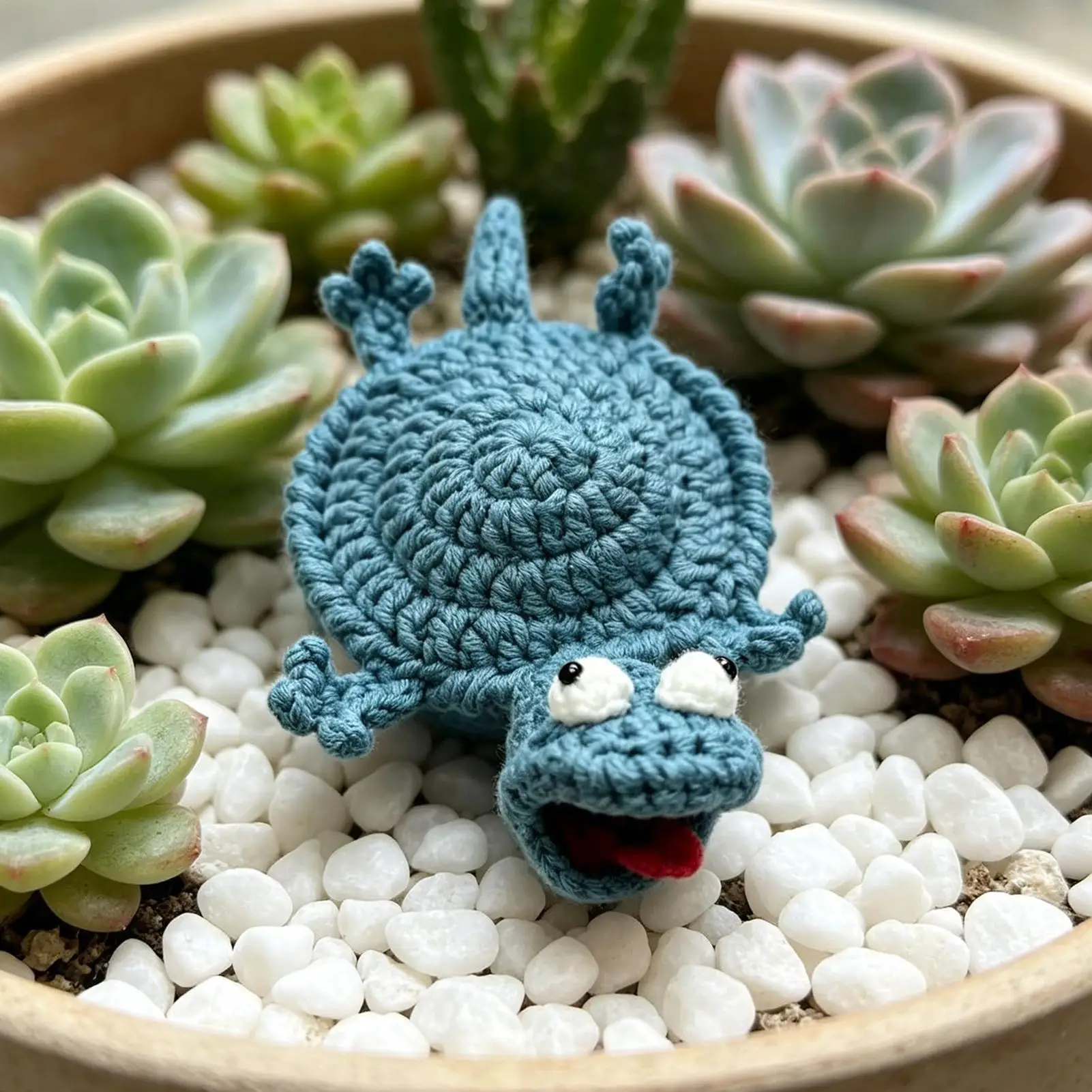 Funny Crocheted Lizard Coaster Animal-Themed Drink Coaster Lizard-Shaped Mug Cup Mat Table Protection Ornament