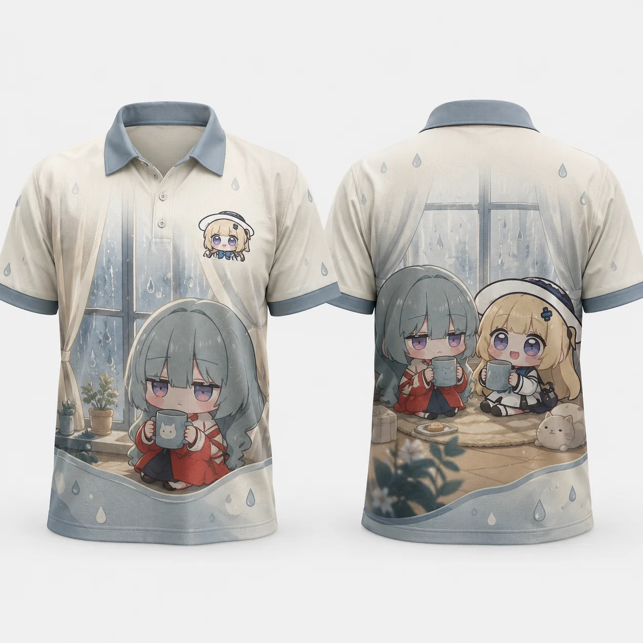 Phoebe Joubi Phrolova Chibi Anime Movie Night Polo Shirt Kawaii Girls Popcorn 3D Print Quick Dry Breathable Summer Casual Top