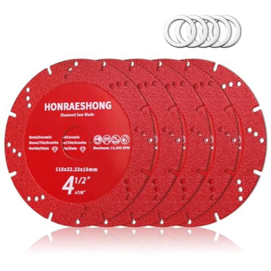 

PCS 4-1/2" Diamond Blades Diamond Multi-Purpose Saw Blades Angle Grinder Cutting Discs for Precision Smooth Cutting of Tile Cer