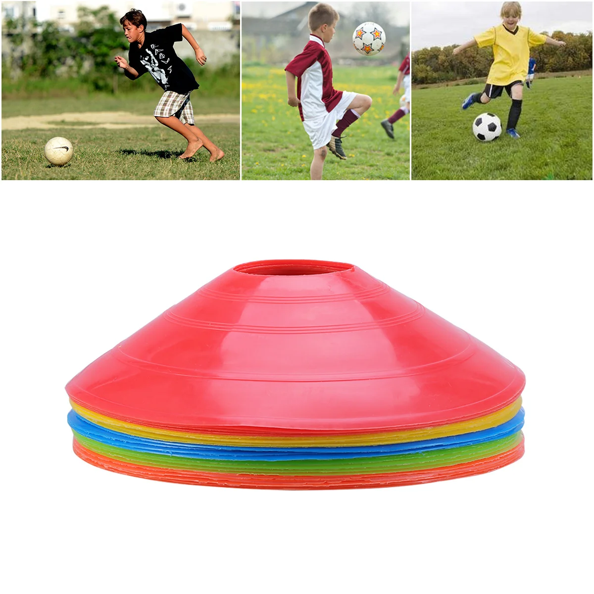 25pcs Disc Cone Set Sports Training Markers For Soccer Football Basketball Lines Flexible Durable Safety