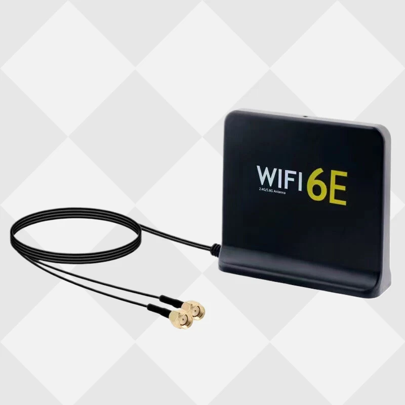 

Portable 2.4g 5.8g 6g Wifi 6e Mimo Aerial With 2pcs Cable Indoor Outdoor Wireless Antenna With Magnetic Bottom For Network Card