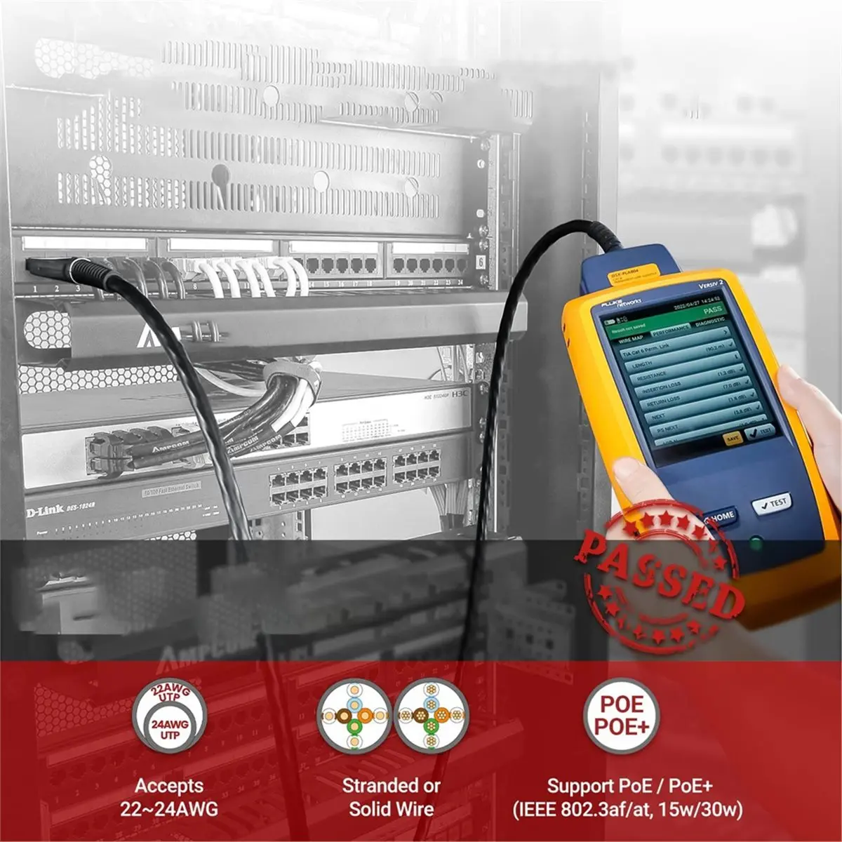

Premium Series CAT6 24 Ports Patch Panel,Unshielded Network Patch Panel,Category 6,Passes Test,Gigabit 24 Ports