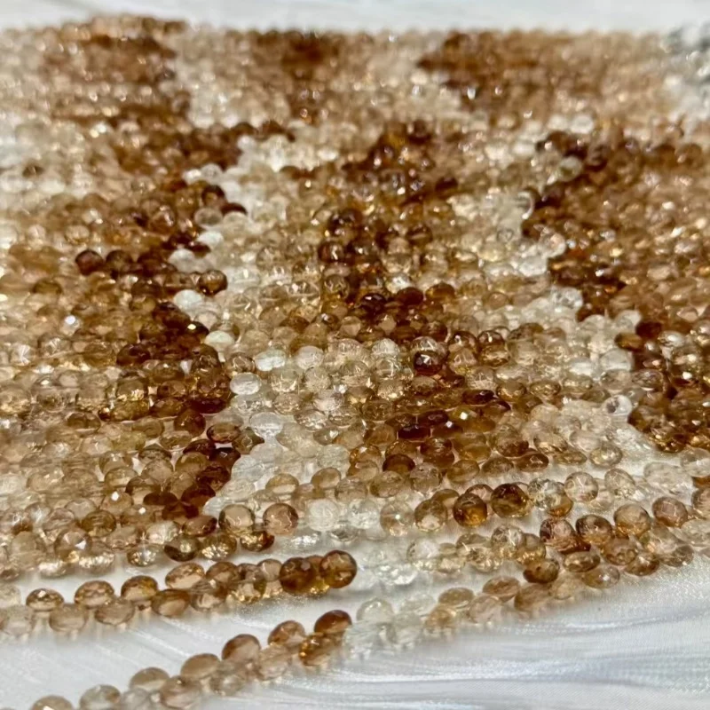 

6A Topaz onion drop faceted 5-6mm 20cm loose beads nature color for DIY MAKING JEWELRY