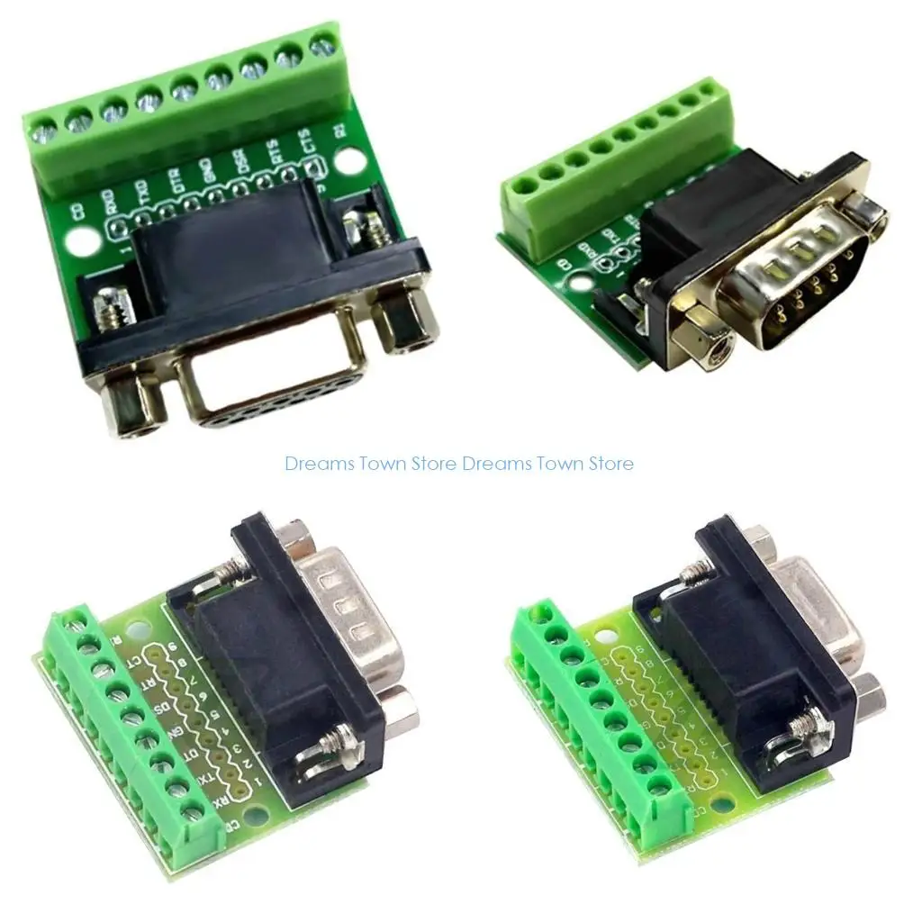 

HX6A DB9 Разъем «папа/гнездо» Адаптер с винтовой клеммой 9-контактный 9-отверстий RS232 RS485
