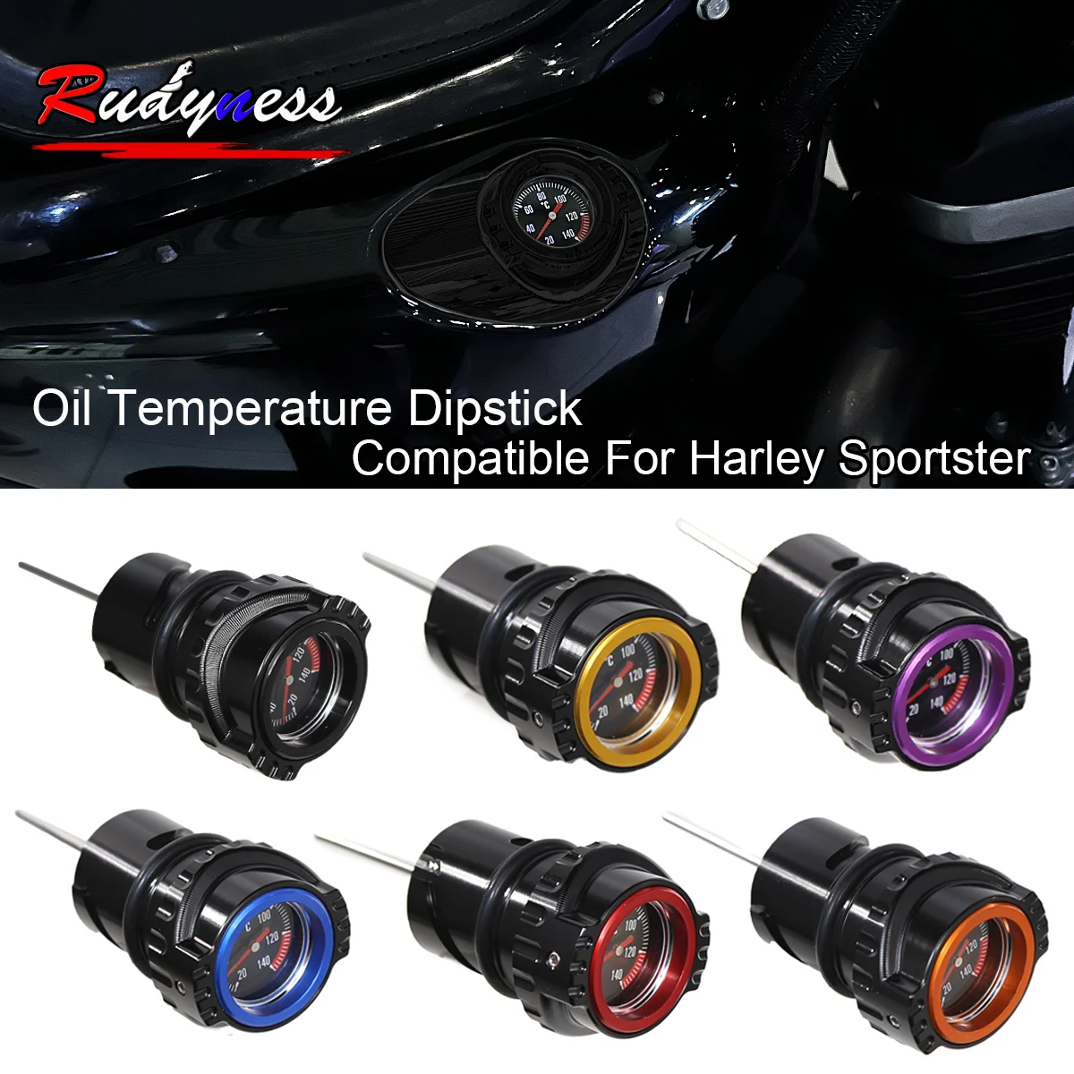 Motorrad-Ölmessstab mit Temperaturanzeige für Harley 2004-2022 Sportster 883 1200