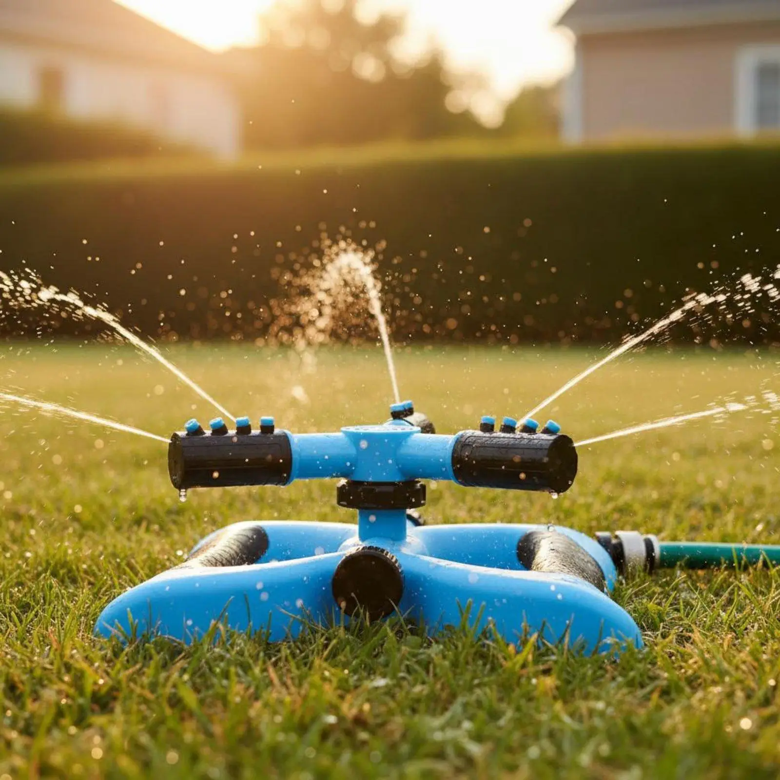 Garden Water Sprinkler 360 Rotating Lawn Irrigator with Adjustable Spray Modes for Lawns Vegetable Patches and Kids Play