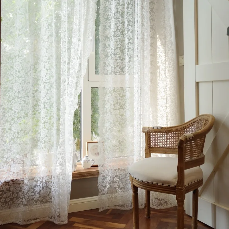 Французские шторы из пряжи с вышивкой для гостиной, спальни, страны, уникальные романтические полупрозрачные оконные разделения, полудверные