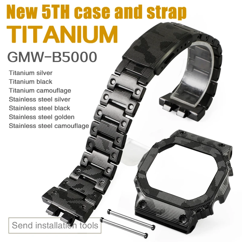 

GMW-B5000 Titanium Case Mod Kit For Casioak Watch Stainless Steel Metal Bezel And Strap With GMWB5000 Refit Accessories Tools