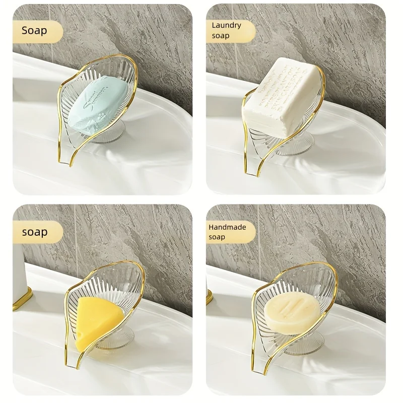 Drain Soap Tray Storage Plate Transparent Drainage Self Draining Soap Holder Dish For Bathroom Bathroom Accessories