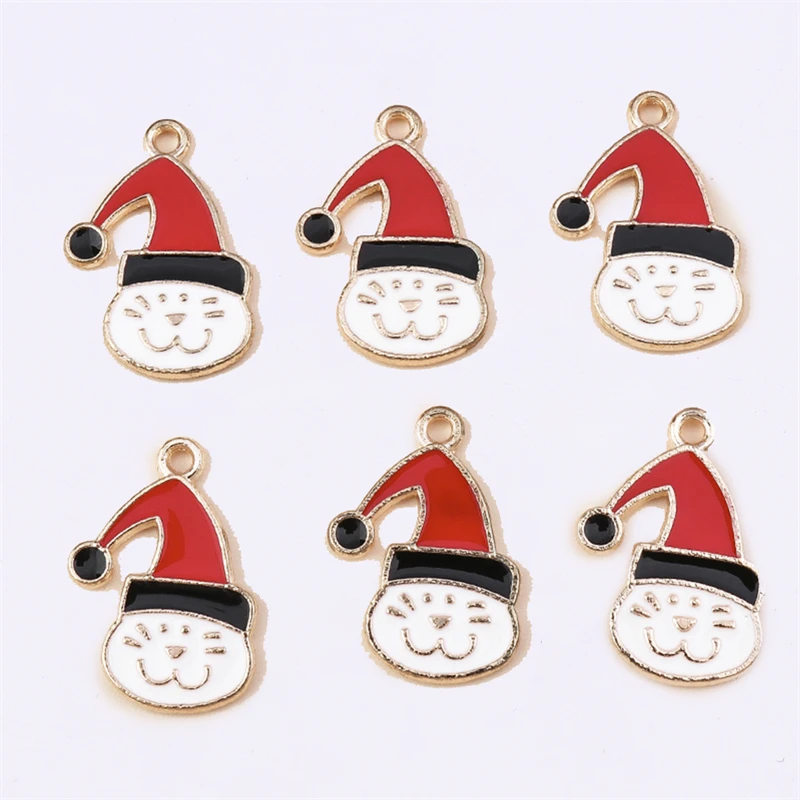 

Duarte 20Pcs/Lot Cartoon Enamel Christmas Cat Charms Pendants for Jewelry Making Drop Earrings Necklaces DIY Crafts Accessories