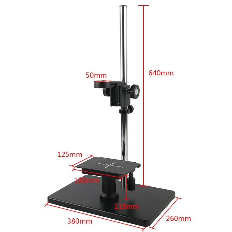 Laboratory Industrial Video Microscope Camera Bracket Removable X Y Stage 50mm Lens Diameter