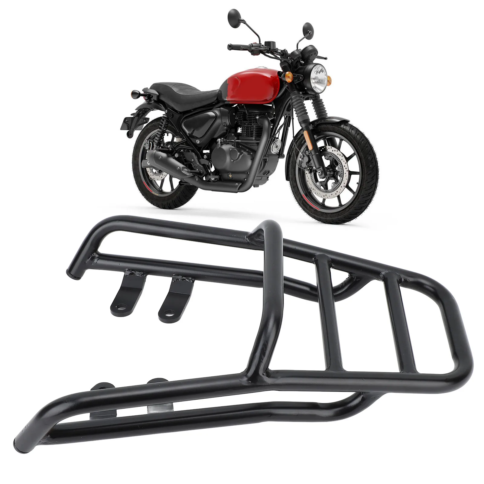 Rear Luggage Rack Assembly 19mm Iron Tube Luggage Holder Support Shelf for Hunter 350 2022 to 2024 Rear Luggage Rack Assembly