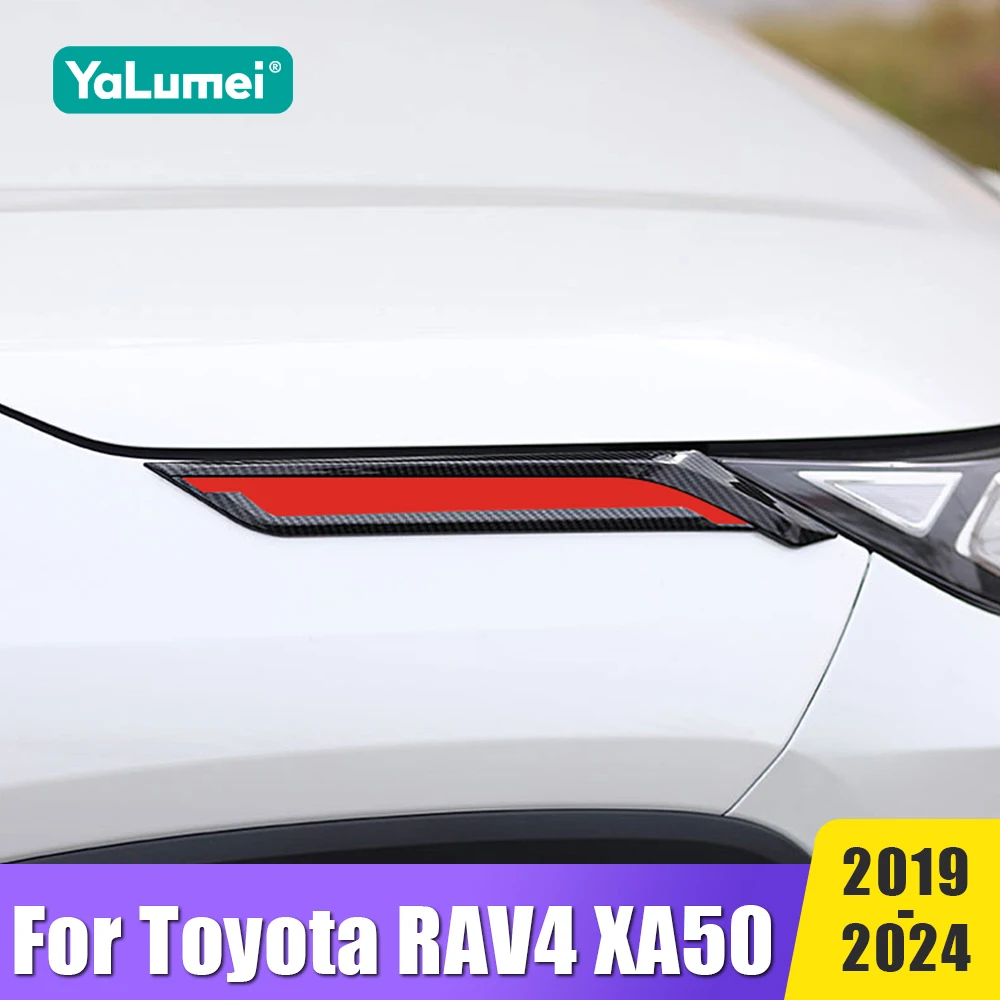 

For Toyota RAV4 XA50 2019- 2021 2022 2023 2024 Car Hood Grille Shark Gill Simulation Air Flow Vent Exterior Decoration Stickers