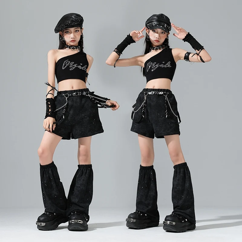 Kinder Ballroom Dance Anzüge Kinder Hip Hop Dance Kostüme Mädchen Jazz Kleidung Coole Straße Tragen Bühne Rave Outfits SL13484