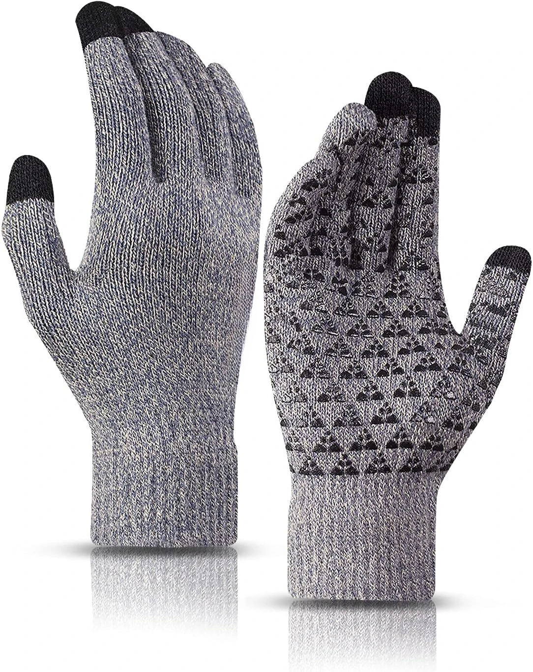 Guantes de invierno para hombres y mujeres, guantes con pantalla táctil mejorados, deportes de ciclismo al aire libre, guantes de punto térmicos cálidos para correr y conducir