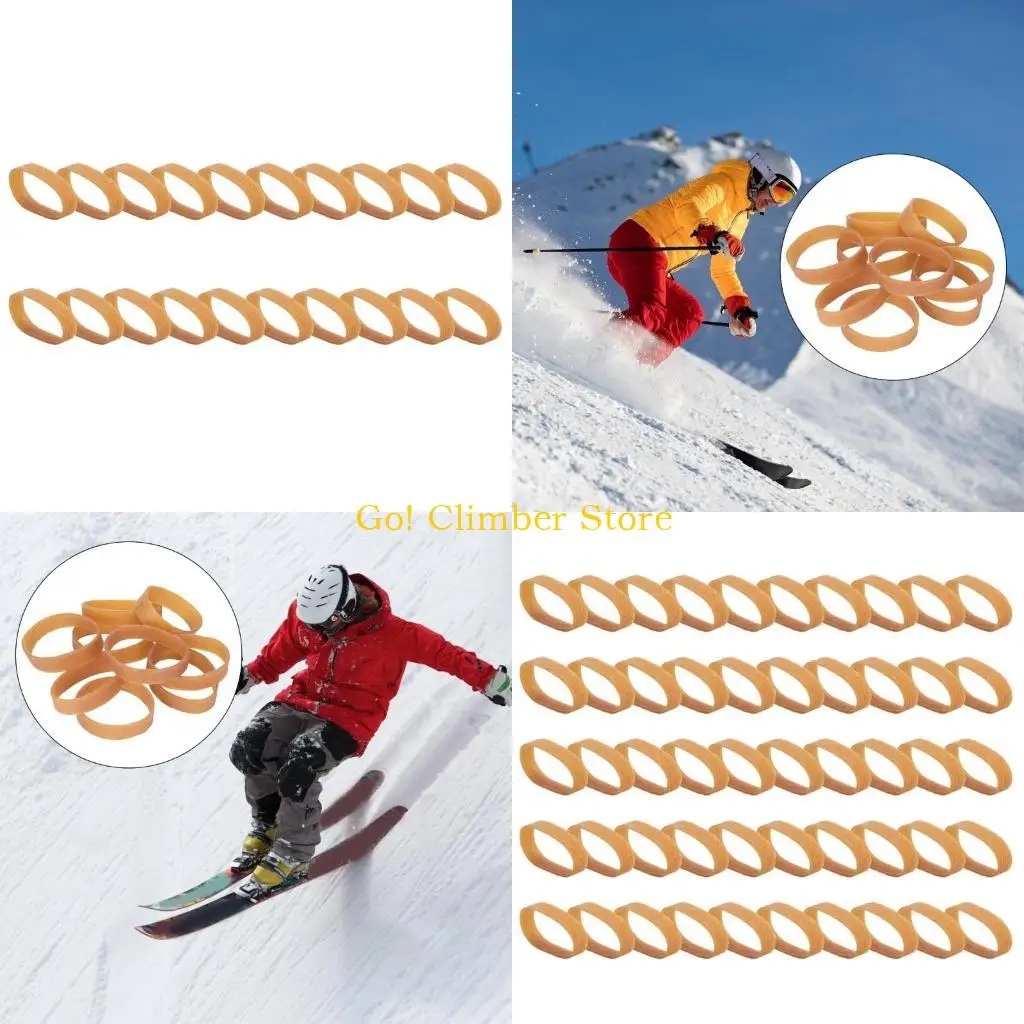 

Q84C 20/50pcs сноуборд тормозные тормозные тормозные тормозные тормозные резиновые полосы расширенные резиновые кольца